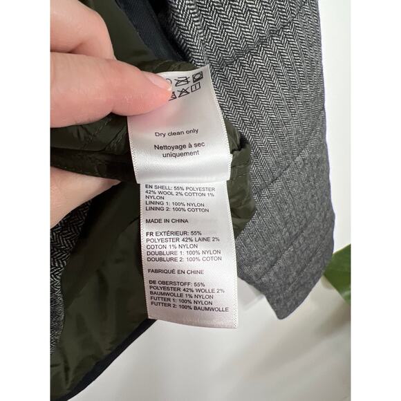 UNTUCKit Men's Vinifera Quilt Herringbone Shirt Jacket Gray Wool Blend Capsule - Picture 11 of 11